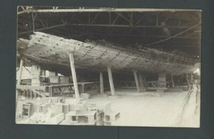 Ca 1906 RPPC Italy Picture Of Ship Being Built Guido Bernard Photographer UDB - Picture 1 of 1