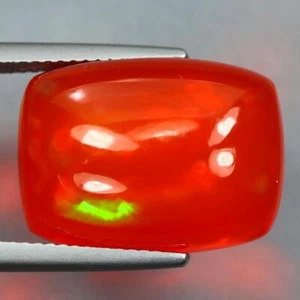 10.35Cts Natural Ethiopian Orange Fire Opal Cushion Cabochon Loose Gemstone - Picture 1 of 3