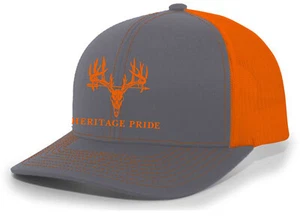 Heritage Pride Deer Skull Antlers Arrow Mens Mesh Back Trucker Hat Baseball Cap - Picture 1 of 6