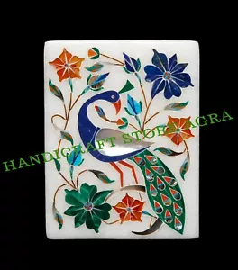 Marble jewelry Box Inlaid Semi Precious Gems Stone For Jewelry Organizer & Gift - Picture 1 of 9