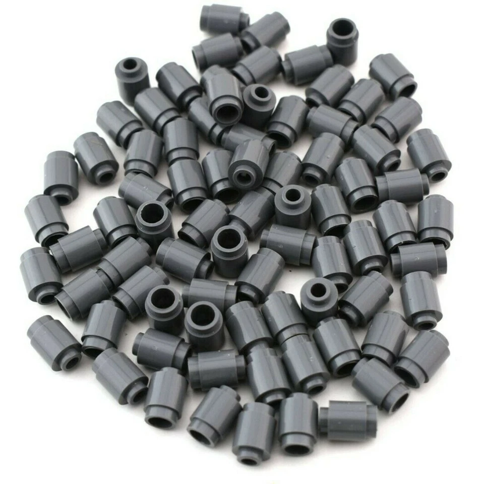 TCM BRICKS Gris Azulado Oscuro 1x1 Ladrillo Redondo Perno Abierto X100 Piezas Compatibles Foto 1 de 1