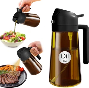 16Oz/470Ml Light-Blocking Dark Oil Sprayer for Cooking, 2 in 1 Olive Oil Dispens - Picture 1 of 12