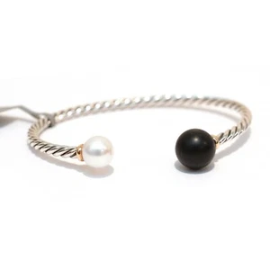 DAVID YURMAN Neu Solari Kabel Armband Perle und schwarzer Onyx Medium - Bild 1 von 9