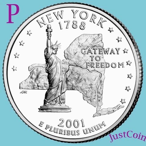 2001-P NEW YORK (NY) STATE QUARTER UNCIRCULATED FROM U.S.MINT ROLL*STATE QUARTER Cover