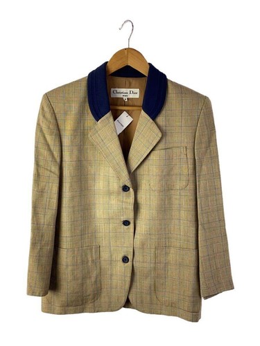 Giacca sartoriale Christian Dior SPORTS M rayon beige check con spalla usata