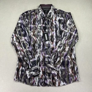 NWT Barabas Shirt Mens L Lilac Abstract Print Long Sleeve Button Front B9012 - Picture 1 of 22