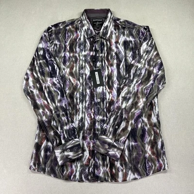 NWT Barabas Shirt Mens L Lilac Abstract Print Long Sleeve Button Front B9012 - Image 1 of 4
