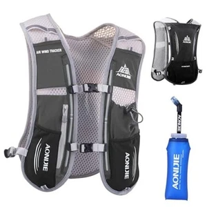 Hydration Running Vest Backpack Pack #1 Black (5L) - with a Soft Flask (600ml) - Picture 1 of 7