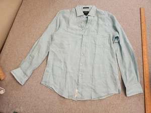 Rodd & Gunn Linen Shirt Mens Large Light Blue Sports Fit Italian Fabric Albini - Picture 1 of 16