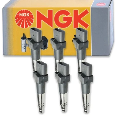 6 pc NGK Ignition Coils for 2004-2008 Volkswagen R32 3.2L V6 Spark Plug Wire wj - Image 1 of 4