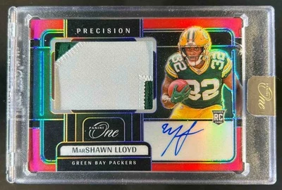 2024 Panini One MarShawn Lloyd Precision Rookie Patch Auto RC Red #46/60 Packers - Image 1 of 2