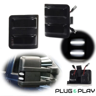 Дымчато-белые полностью светодиодные габаритные огни для боковых зеркал 2008-16 Ford F250/350/450/550 - Изображение 1 из 4