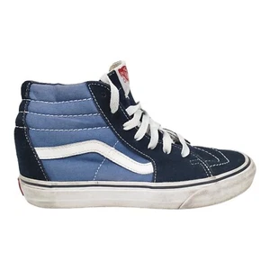 Vans SK8 Hi Blue Mens 5 Womens 6.5 Suede Canvas High Top Skate Shoes - Picture 1 of 12