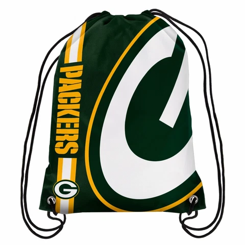 Green Bay Packers Back Pack/Sack Drawstring Gym Bag Sport Backpack Side Stripe Cover