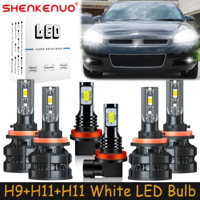 For Chevy Impala 2006-2013 Combo LED Headlights Bulbs High Low Beam Fog Light Z8 - Image 1 of 4
