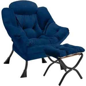 Congermom Lazy Chair with Folding Ottoman Modern Large Accent ChairContempora... - Picture 1 of 7