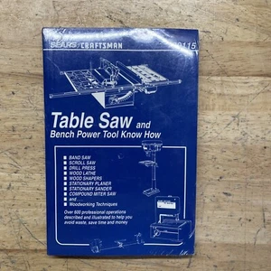 Sears/Craftsman Tischkreissäge & Tisch Elektrowerkzeug Know How Handbuch 29115 versiegelt - Bild 1 von 4