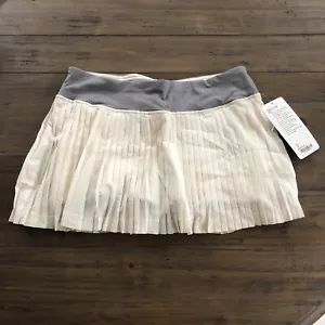 Lululemon Pleat To Street Skirt 8 NWT Ghost Heathered Slate Ivory White Gray - Picture 1 of 9