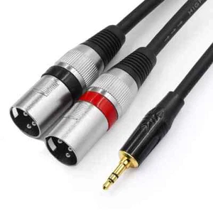 Tisino 3,5 mm auf Dual XLR Stereo Kabel 1/8 Zoll Miniklinke auf 2XLR Stecker Y Splitter - Bild 1 von 7
