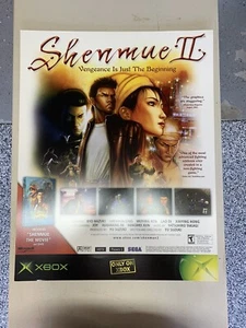 Shenmue 2 XBOX Promo Launch Poster 22"x28" Microsoft Sega Rare - Picture 1 of 2