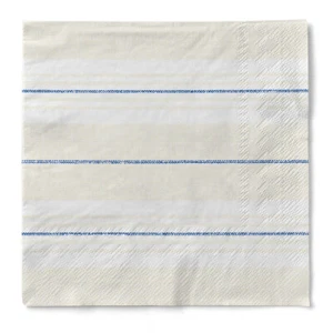 Serviette York in blau-beige  aus Tissue 40 x 40 cm, 100 Stück - Linien - Bild 1 von 6
