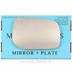 Right Driver side Flat Wing door mirror glass for Toyota Auris 2006-2012 +plate