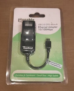 Plugable 5X USB 2.0 OTG Micro-B Ethernet Adapter 10/100Mbps Model: USB2-OTGE 100 - Picture 1 of 4