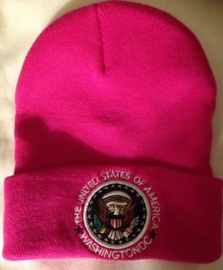 USA PRESIDENT EAGLE SEAL GORRA ESQUÍ GORRO ROSA SOMBRERO WASHINGTON DC TALLA ÚNICA Nuevo - Imagen 1 de 12