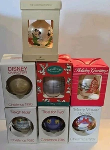 Disney CHRISTMAS Ornaments 80s/90s SANTA MICKEY IN BOX Bundle/7 - Picture 1 of 14