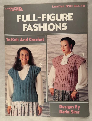 Full-Figure Fashions - Darla Sims - Leisure Arts 455 - 4 Knit & Crochet Patterns - Image 1 of 2
