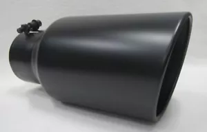 4” INLET x 8”OUTLET x 15”L FLAT BLACK DIESEL EXHAUST TIP - FORD CHEVY DODGE - Foto 1 di 5