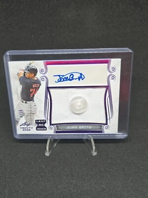 2023 Leaf Trinity Purple Juan Brito Autograph Rookie Button Relic /10 GUARDIANS - Image 1 of 4