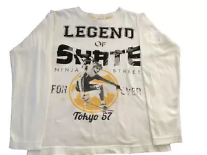 Pumpkin Patch Size 11 Boys T Shirt Long Sleeve Skateboard Legend Of Skate Ninja - Picture 1 of 4
