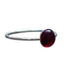 Recycled 1940's Ruby Beer Bottle and Sterling Silver Stacking Ring