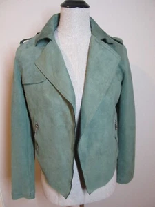 Philosophy Jacket, Womens Sz XS, Faux Suede, Open Front, Sage Green - Picture 1 of 12