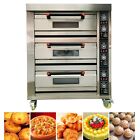 Electric Oven Pizza Bakery Roast Chicken Making Commercial Movable Triple Oven