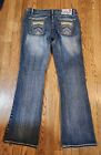 Vintage Y2K Pepe London Womens Straight Leg Denim Jeans Size 30 Embroidered 
