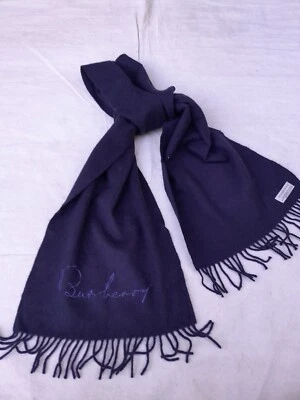 Bufanda Burberry para hombre 50 % cachemir 50 % lana logotipo de escritura 74 pulgadas hecha en Escocia Foto 1 de 4