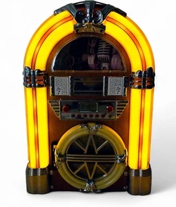 Jukebox AM/FM Radio CD VTG Tabletop See Video Works or For Parts READ Retro - Picture 1 of 20