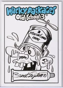 2011 Wacky Package Old School Series 3 Sketch Card 1/1 Signed Moron Guard N/M! - Picture 1 of 2