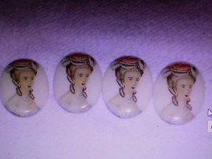 Quantità di 4 ~ ~ Cameo - Donna dipinta #4 - Foto 1 di 1