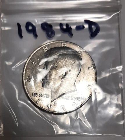 1984-D Kennedy Half Dollar, Circulated but NICE ! Cover