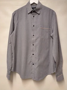 ARMANI JEANS MENS Gingham Check 100% Cotton Logo Shirt Chest Pocket EU XL EX CON - Picture 1 of 5