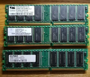 1280 MB [5 X 256MB] PC3200U 400Mhz CL3 DDR-400 Desktop Memory, Mixed Brands - Picture 1 of 2