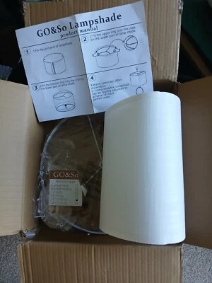 0051 Nuevo Go&So Tambor Lámpara Pantalla 1 Paquete 13x13x10" Blanco Lino Mesa Araña Instalador Foto 1 de 4