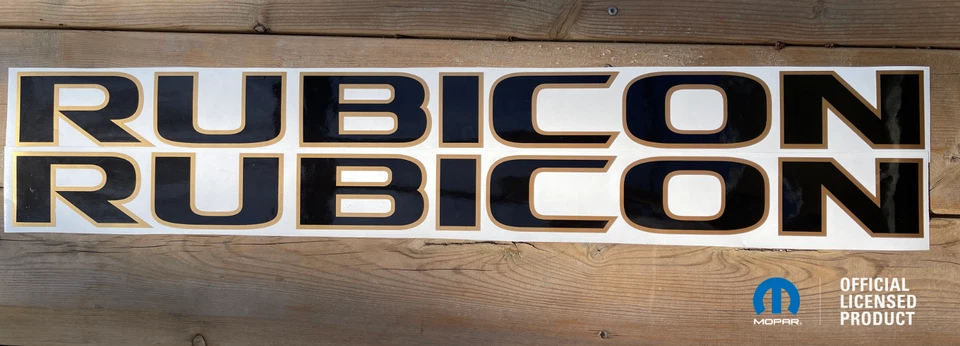 jeep RUBICON hood decal sticker wrangler gladiator JT JL 392 GOLD BLACK - Imagem 1 de 3