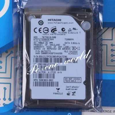100% OK HTS727550A9E364 HITACHI 500 GB 2.5" 7200 RPM 16 MB SATA Hard Disk HDD - Image 1 of 2
