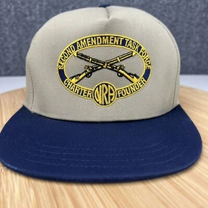 Vintage NRA Second Amendment Task Force Hat Cap Snapback Adjustable Tan Made USA - Picture 1 of 9