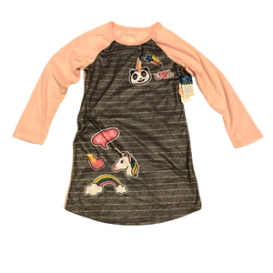 Wonder Nation - Girls Fleece Nightgown PJ - Unicorn - Panda - Rainbow - M (7/8) - Picture 1 of 4