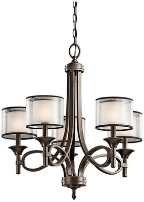 Kichler Lacey 25" Wide 5-Light Scroll Frame Shade Chandelier - Image 1 of 2